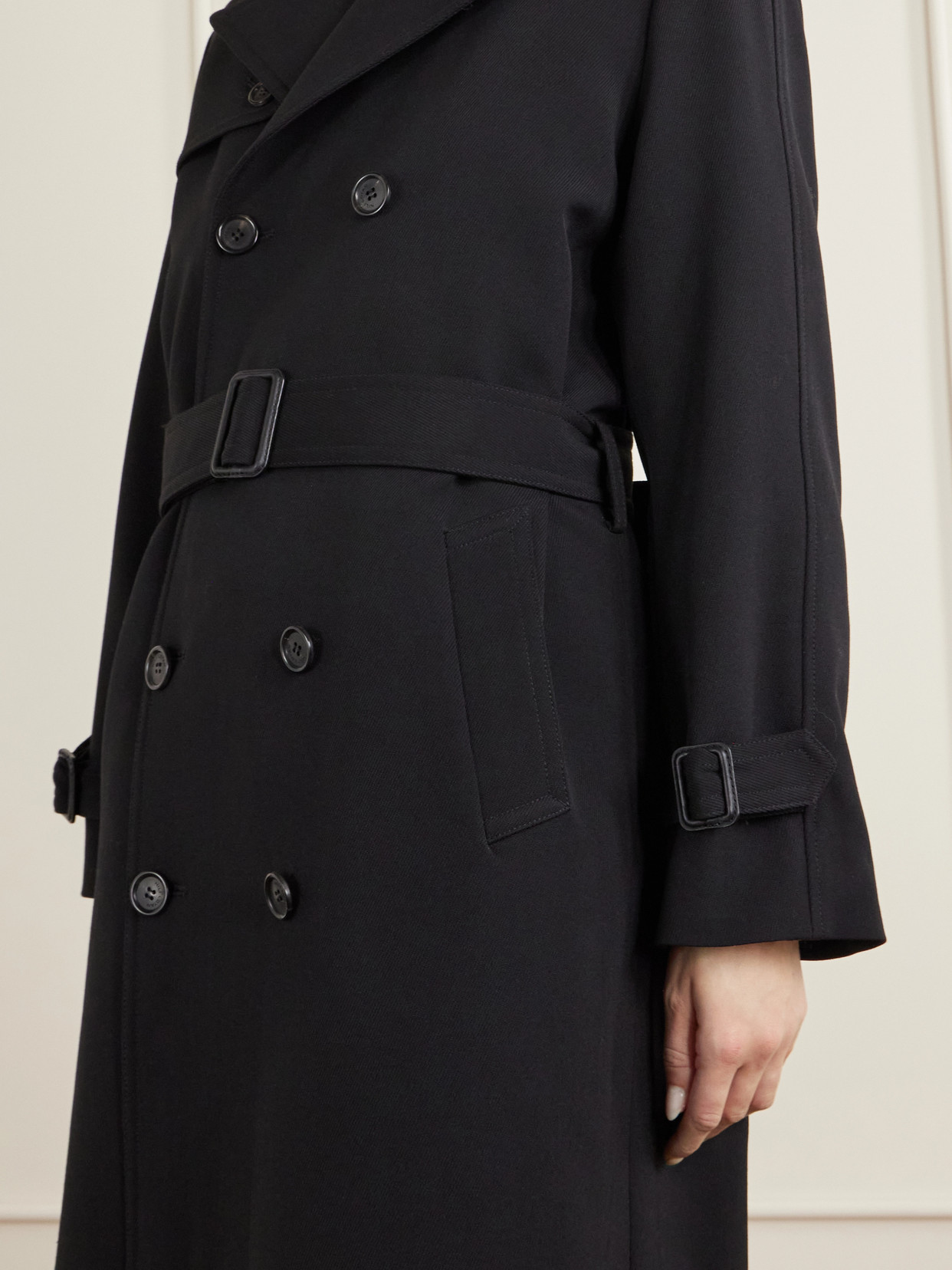 Marin Wool-Blend Twill Trench Coat