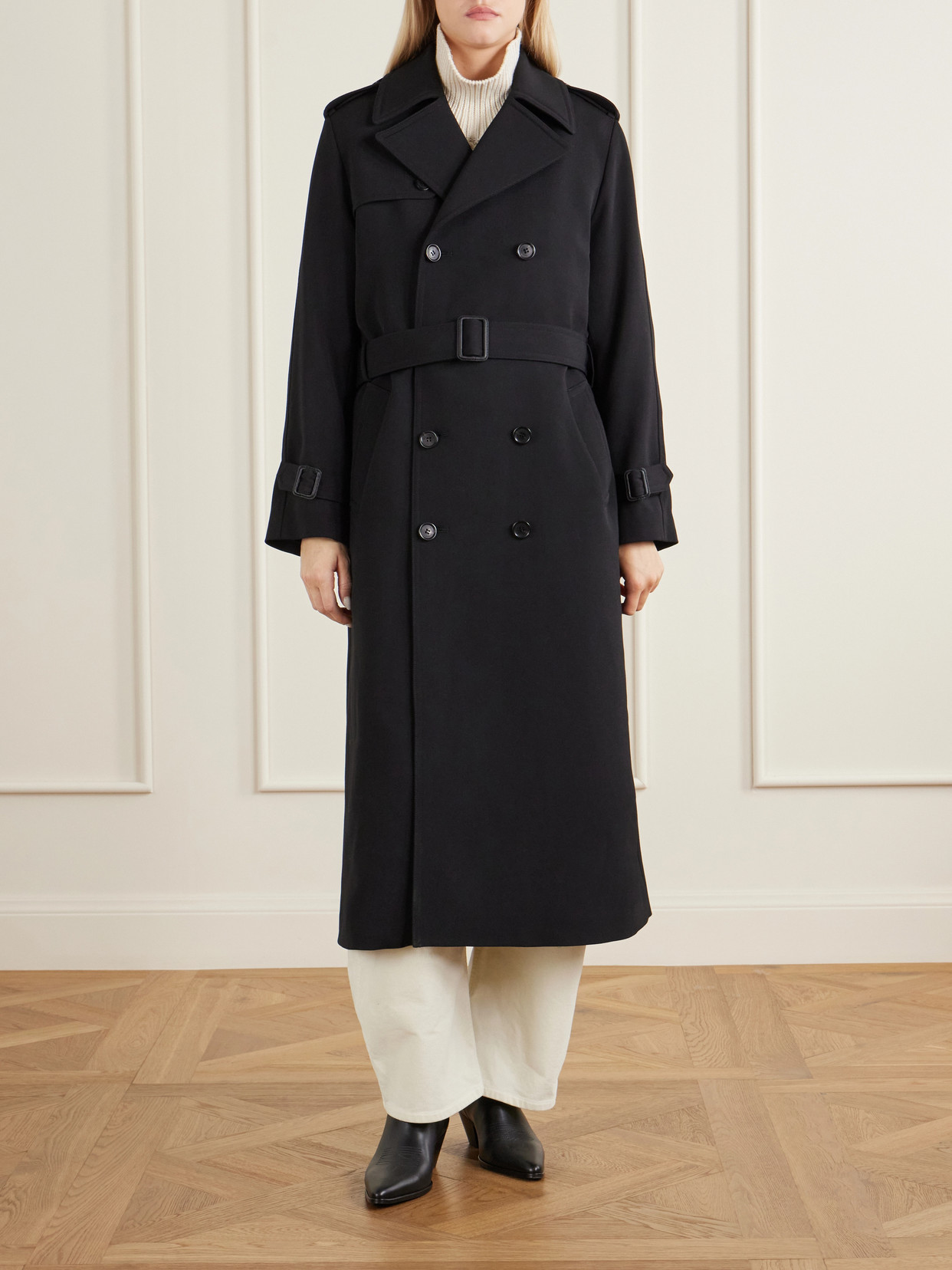Marin Wool-Blend Twill Trench Coat