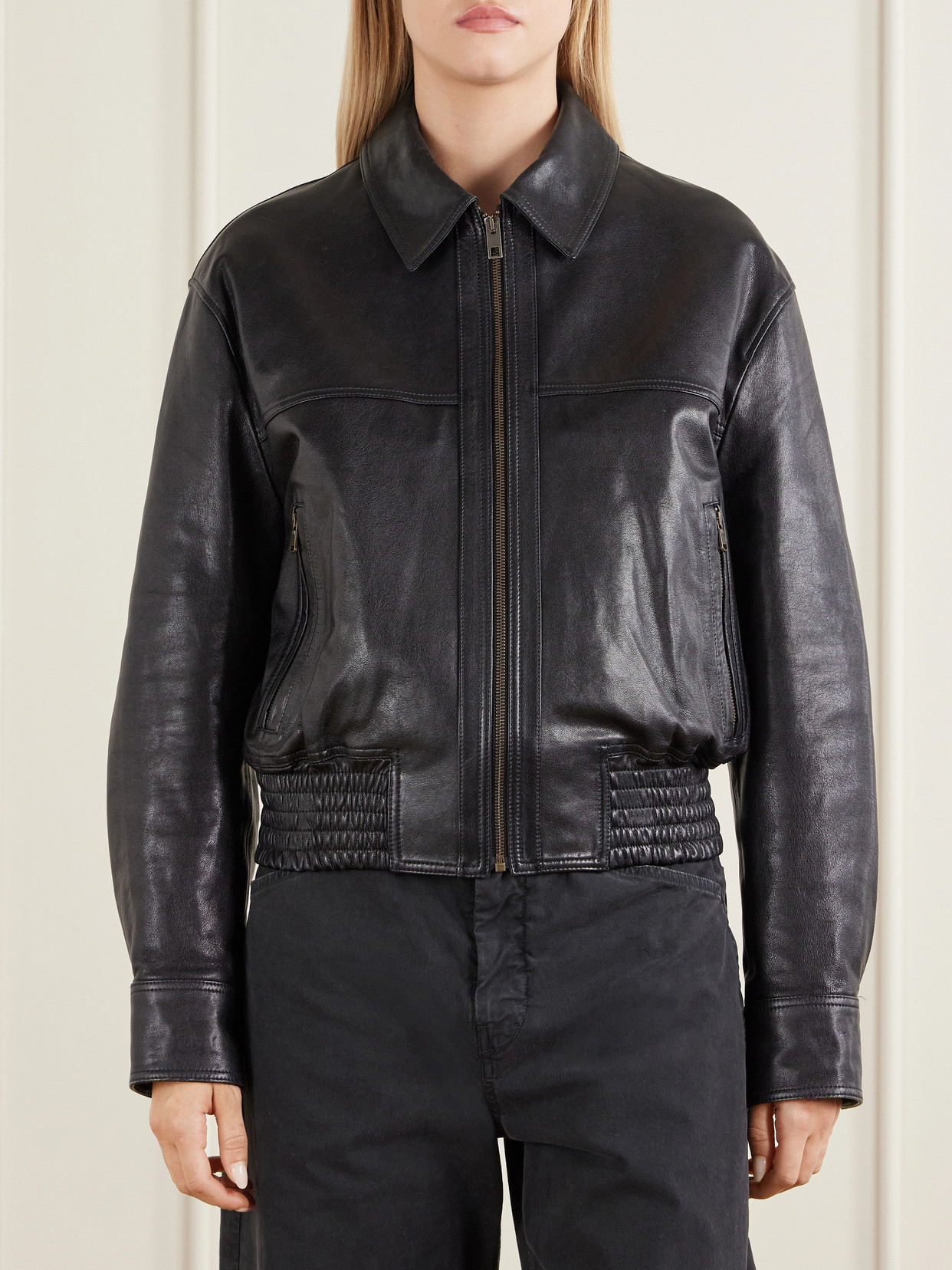 Aime Leather Bomber Jacket