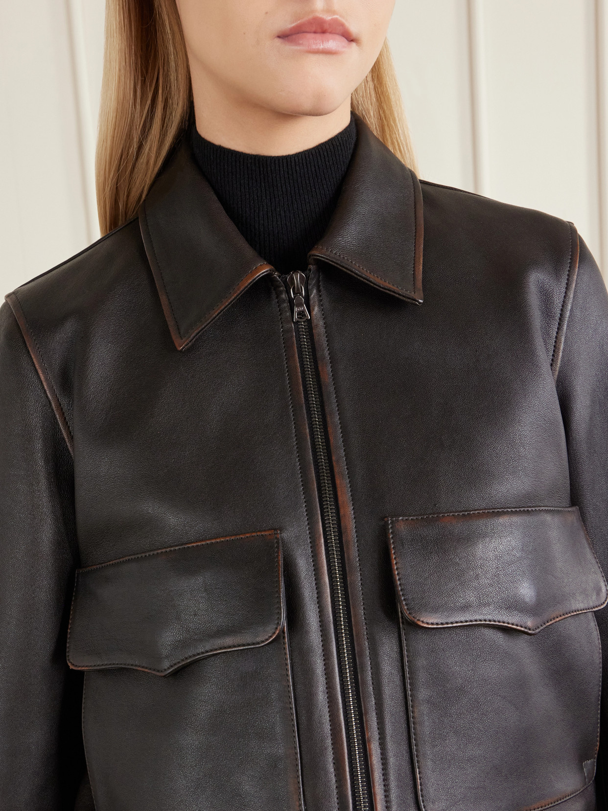Redley Leather Bomber Jacket