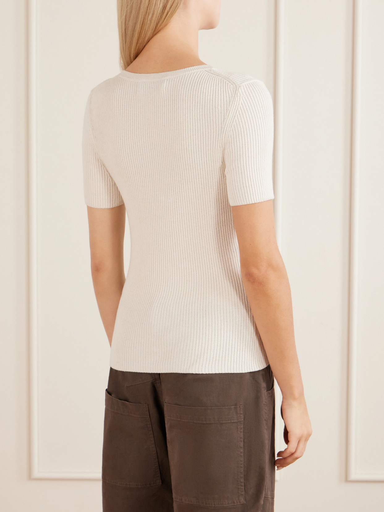 Francene Ribbed Wool And Silk-Blend Top