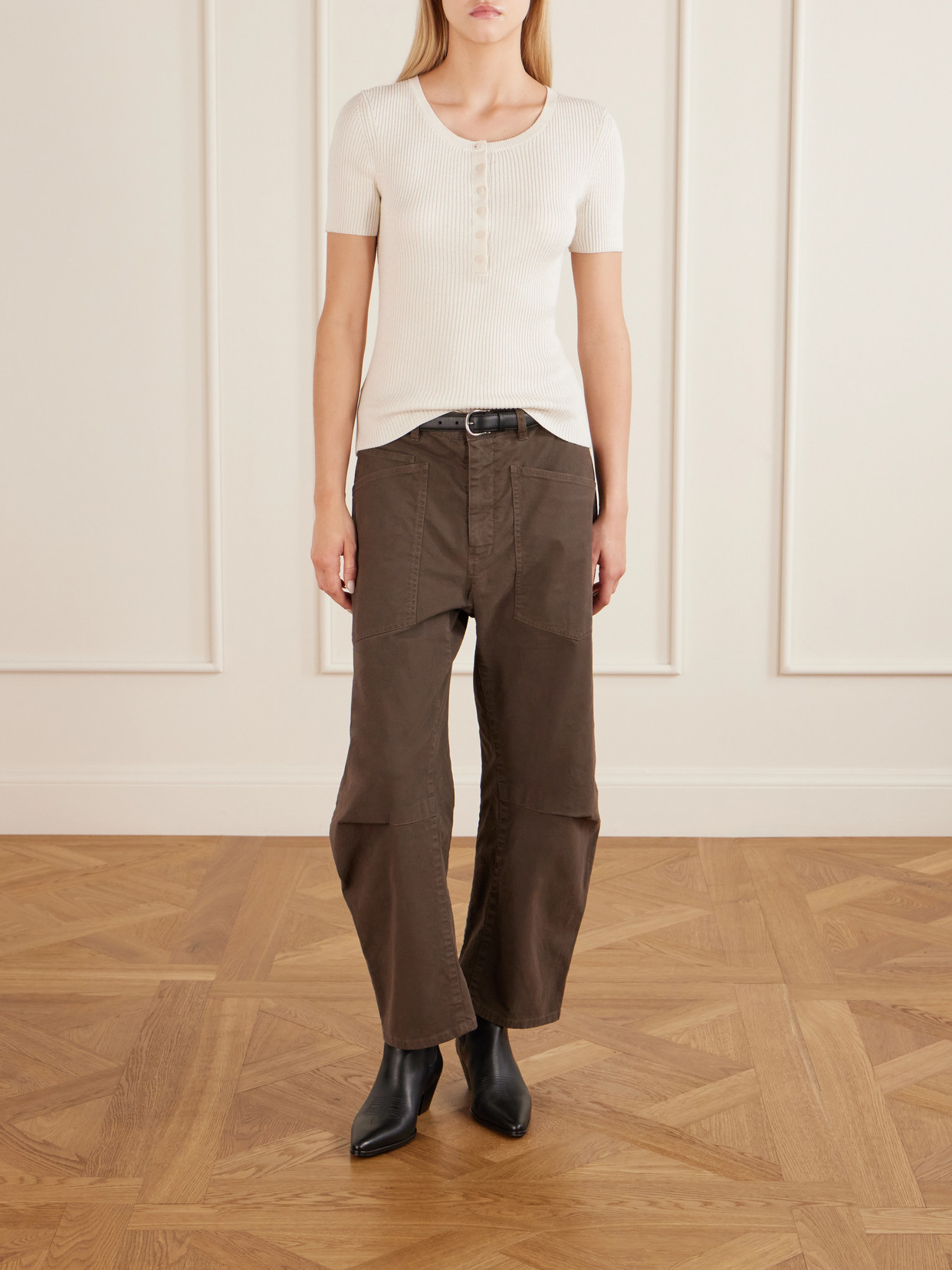Francene Ribbed Wool And Silk-Blend Top