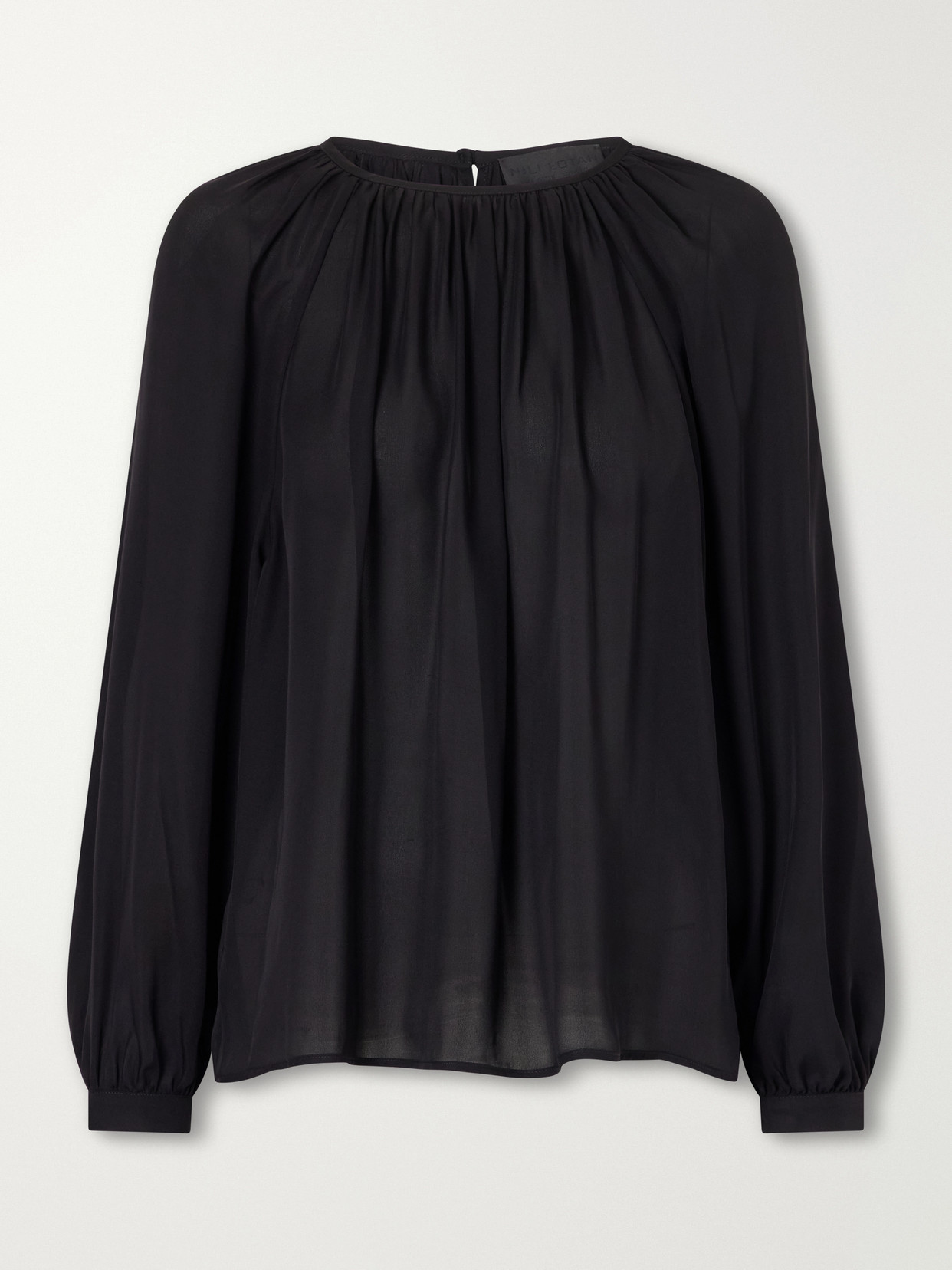 Saint Tropez Gathered Silk-Chiffon Blouse