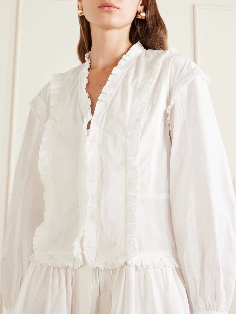 Ulla Johnson Beatrix Ruffled Cotton Mini Dress | Thumbnail 4 Ulla Johnson Beatrix Ruffled Cotton Mini Dress | Thumbnail 4