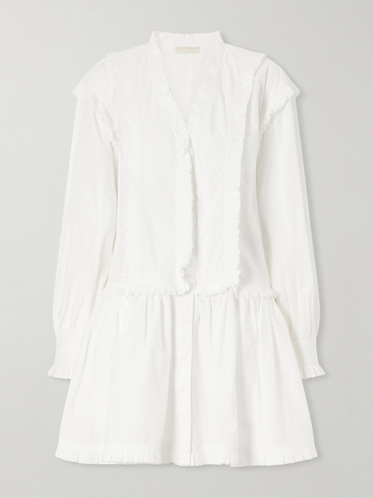 Ulla Johnson Beatrix Ruffled Cotton Mini Dress In White