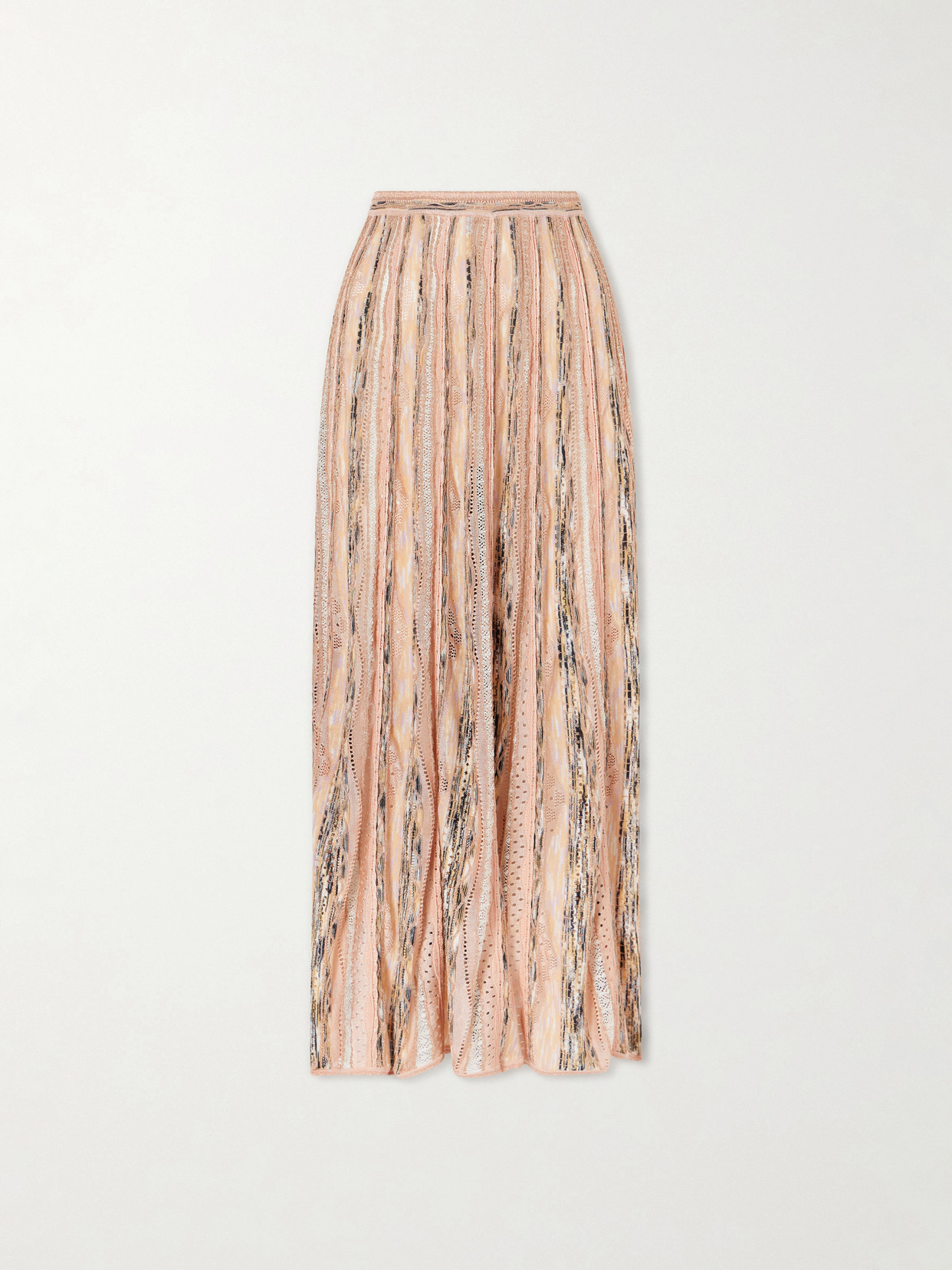 Clio Striped Pointelle-Knit Midi
