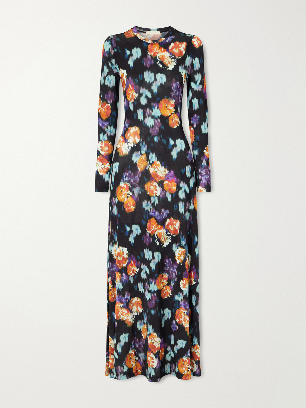 Ulla Johnson Amari Floral-print Jersey Maxi Dress In Black