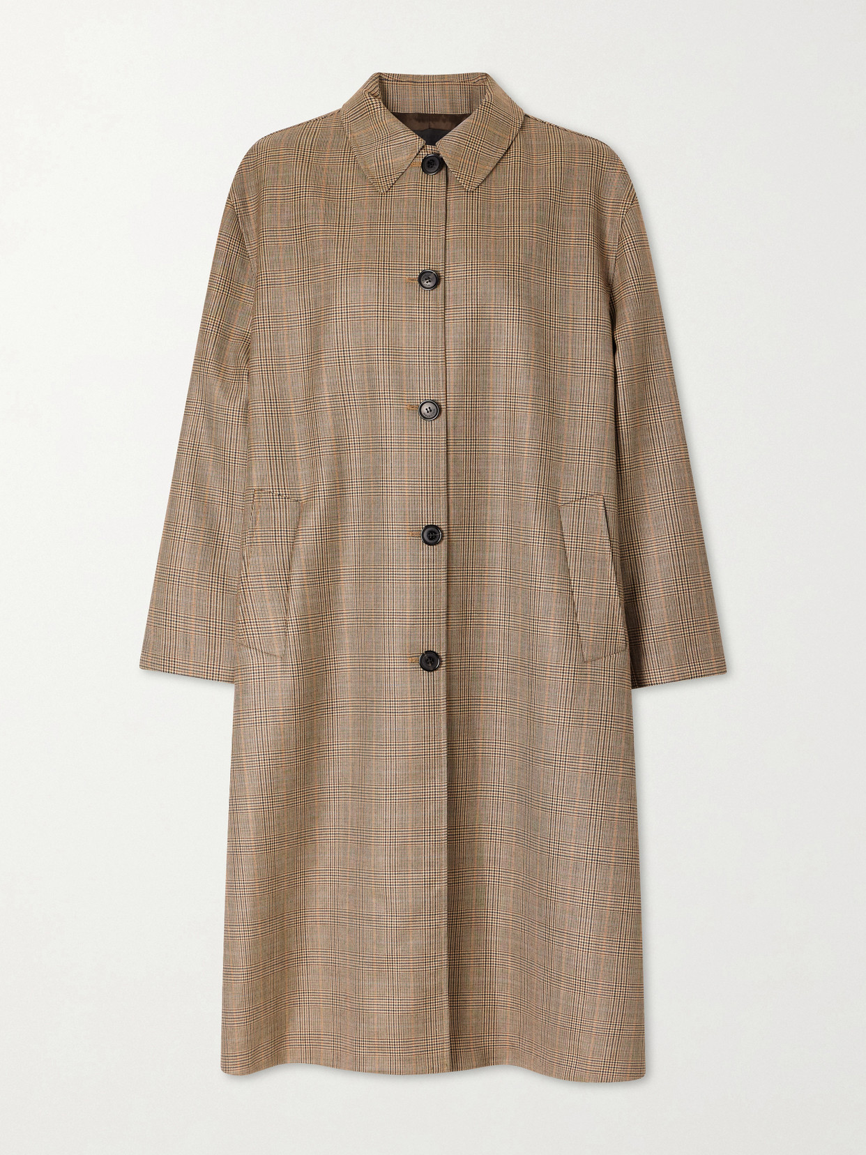 Nili Lotan Adrien Wool Long Coat In Brown