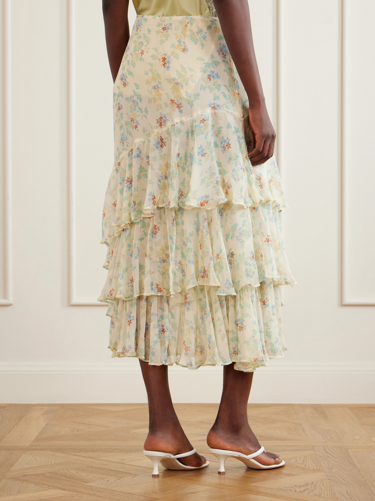 Meadow Floral-Print Crepon-Silk Midi