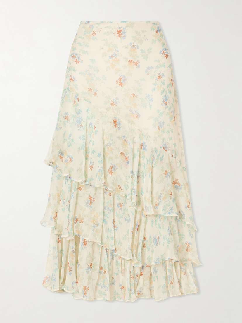Ulla Johnson Meadow Floral-print Crepon-silk Midi Skirt | Thumbnail 6