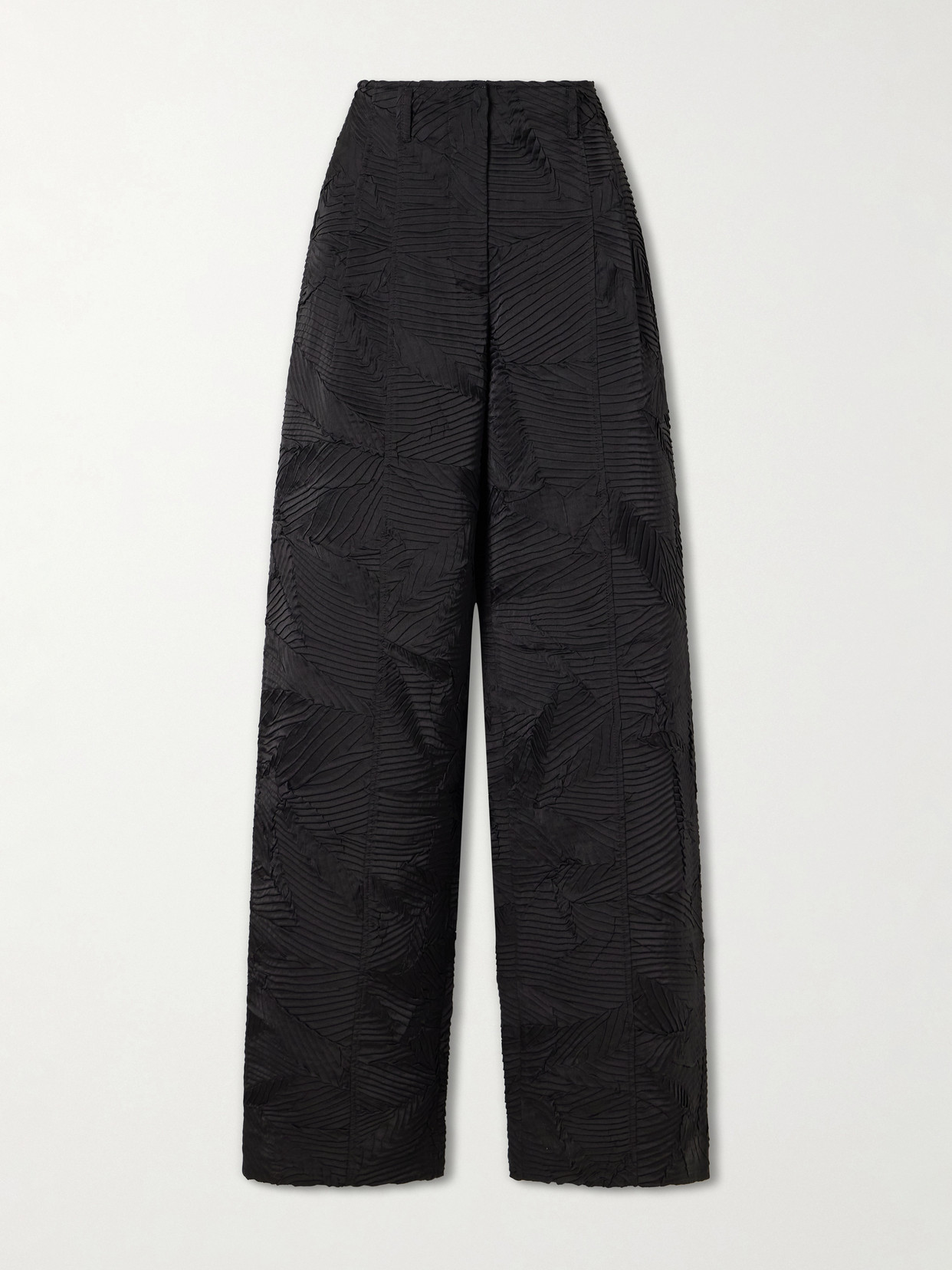 Ulla Johnson Carine Crinkled-satin Flared Pants In Black