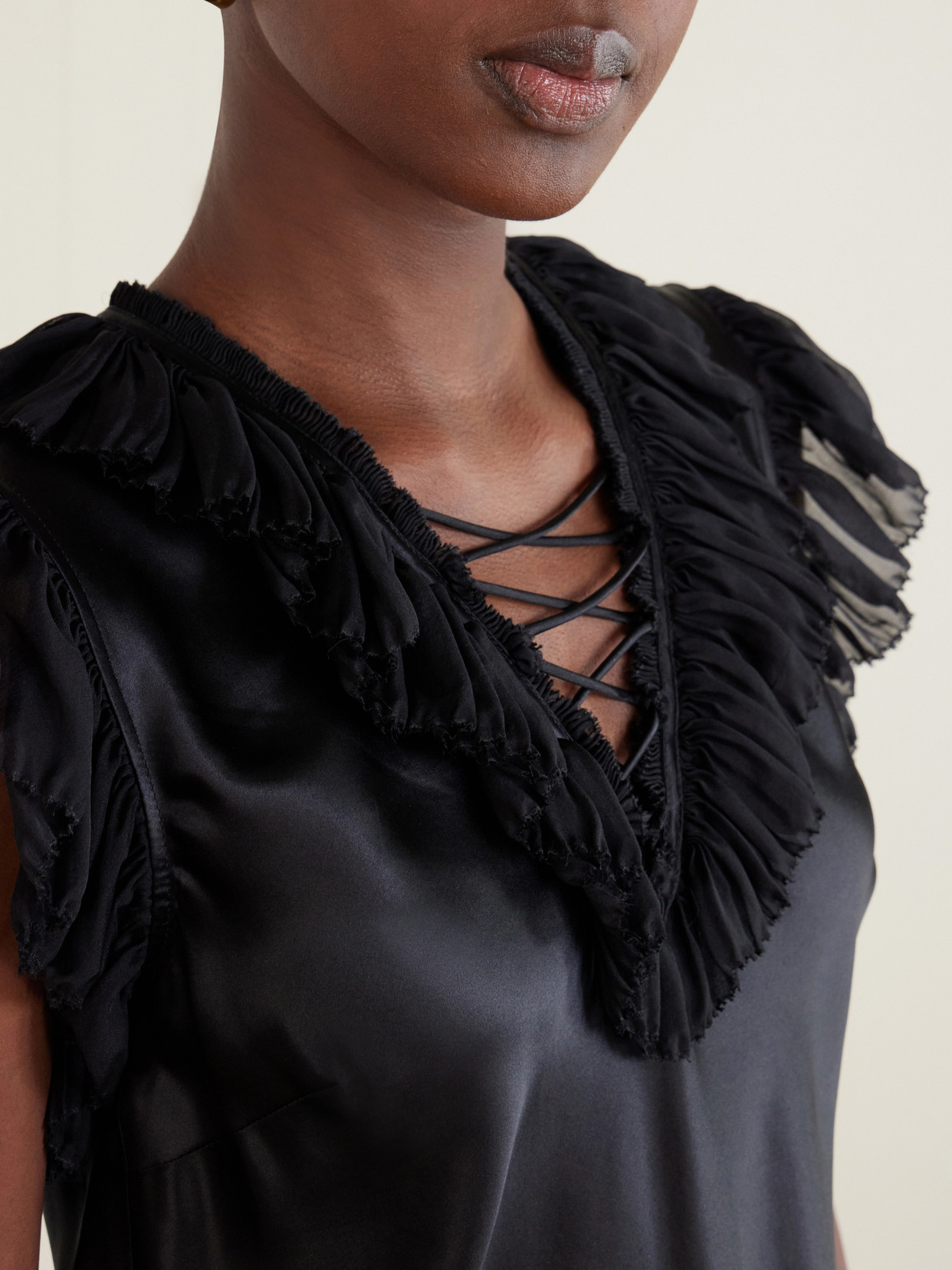 Ilyana Ruffled Silk Blouse