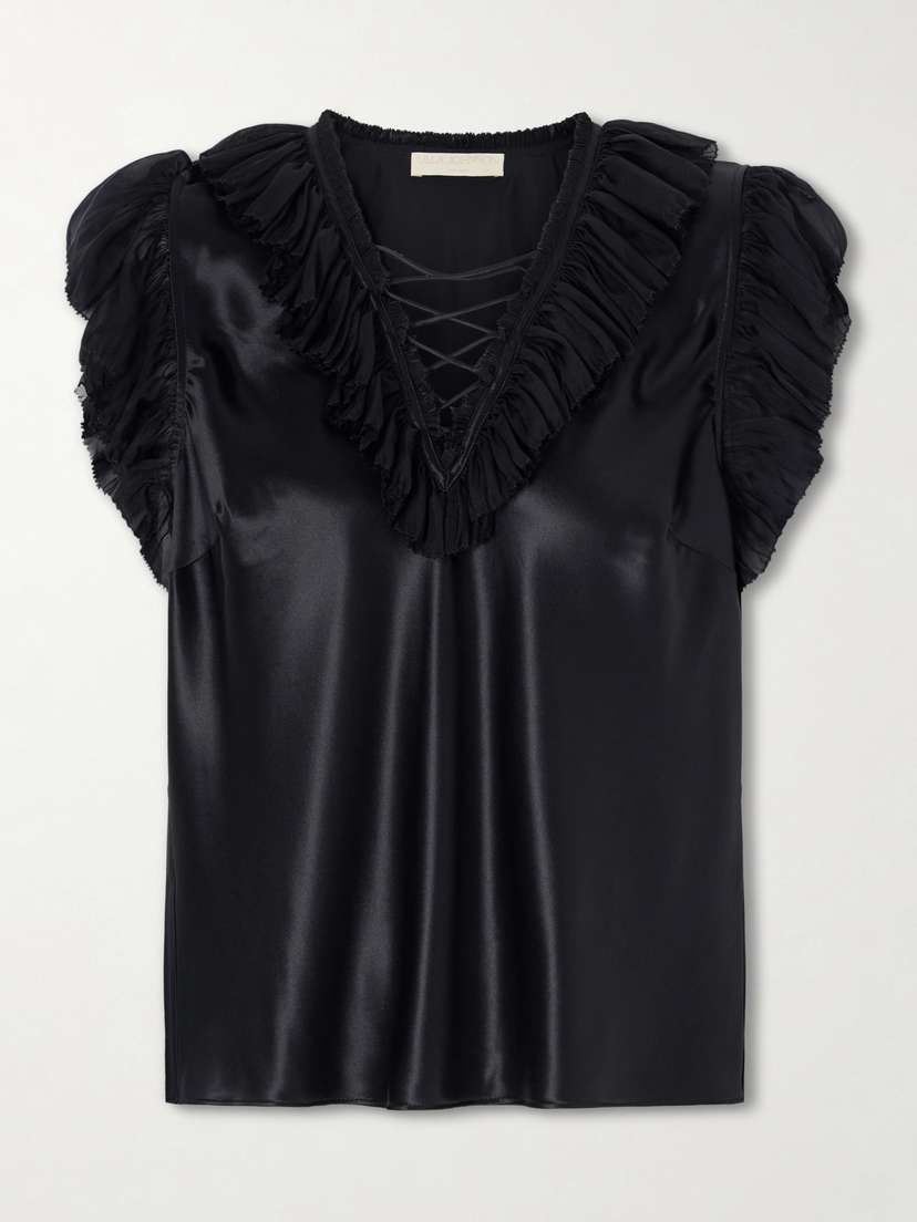 Ulla Johnson Ilyana Ruffled Silk Blouse | Thumbnail 6