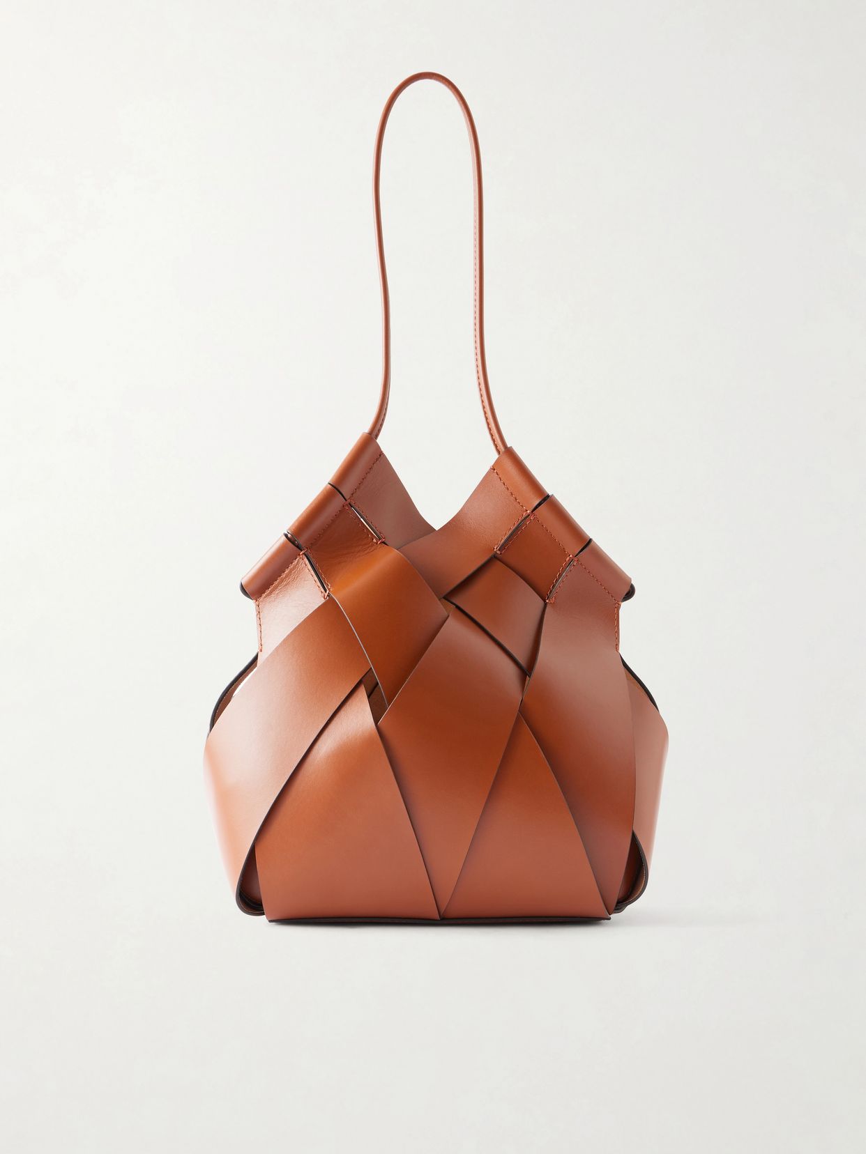 Charlotte woven leather shoulder bag