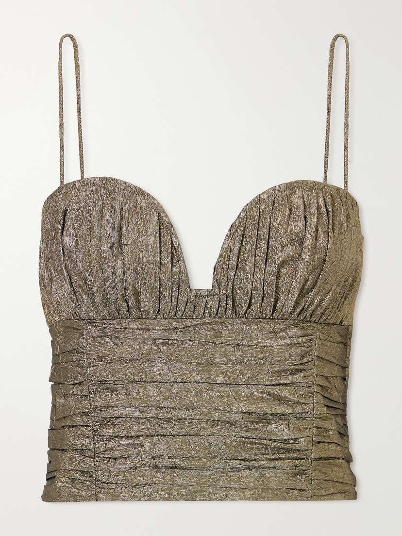 Ulla Johnson Vina Cropped Metallic Taffeta Tank | Thumbnail 5