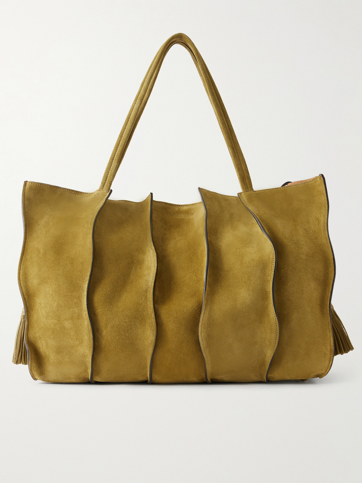 Ulla Johnson Adria Suede Large Tote In Green