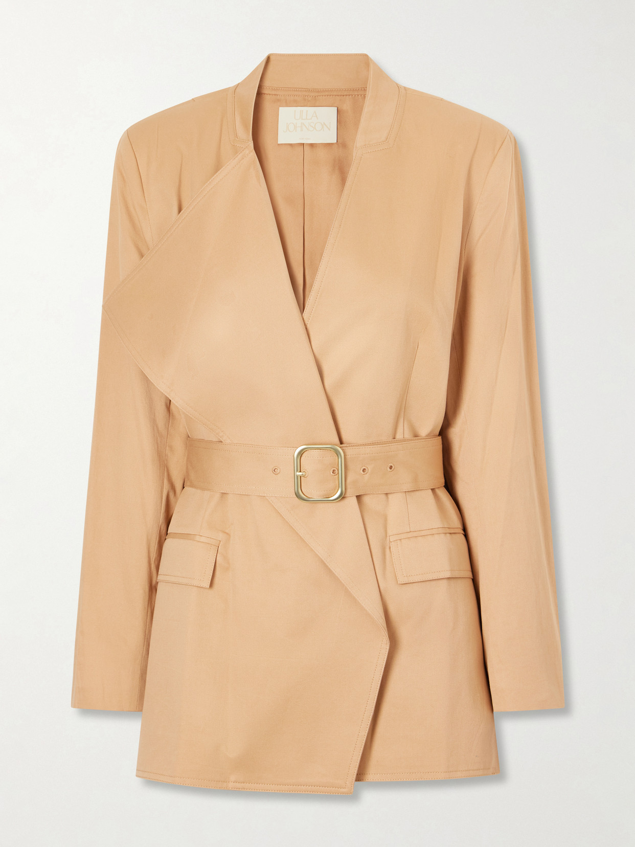 Ulla Johnson Zehra Belted Cotton Blazer In Orange
