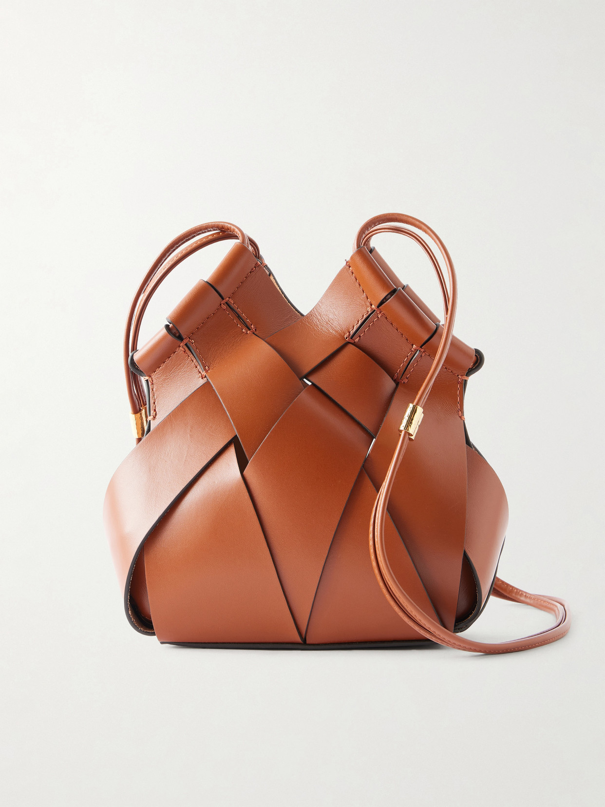 Ulla Johnson Charlotte Woven Leather Shoulder Bag In Brown