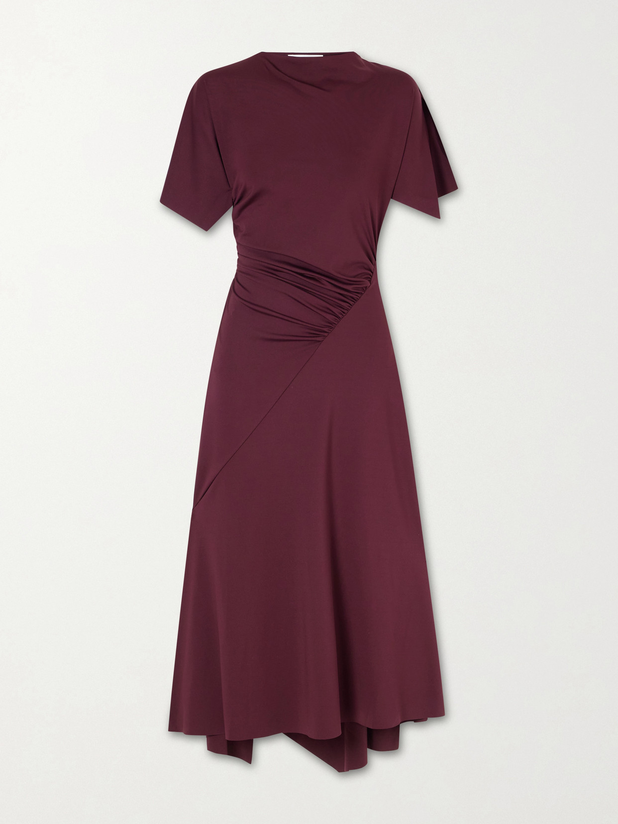 Victoria Beckham Womens Blackcurrant Cap-sleeve Draped Satin Midi Dress In Purple