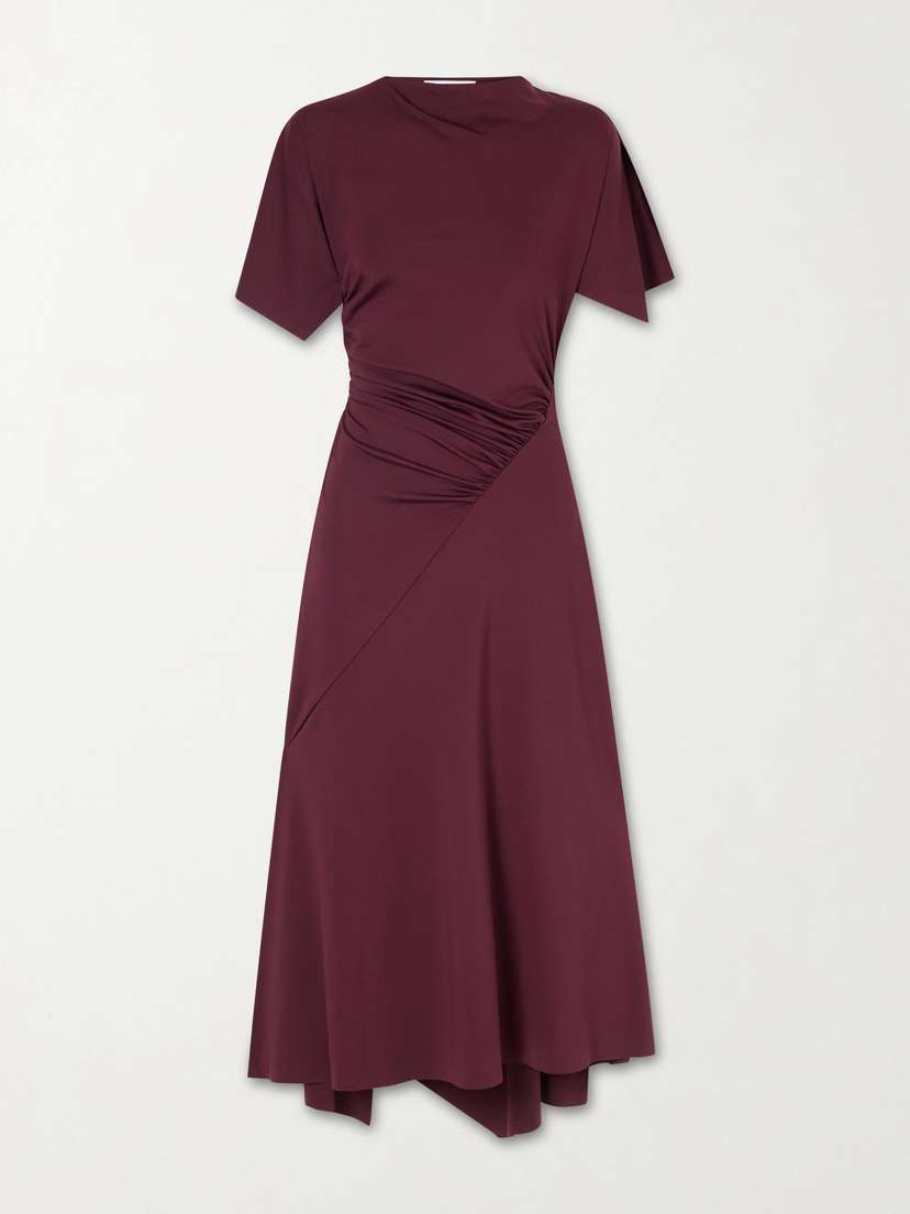 Victoria Beckham Draped Satin-jersey Midi Dress