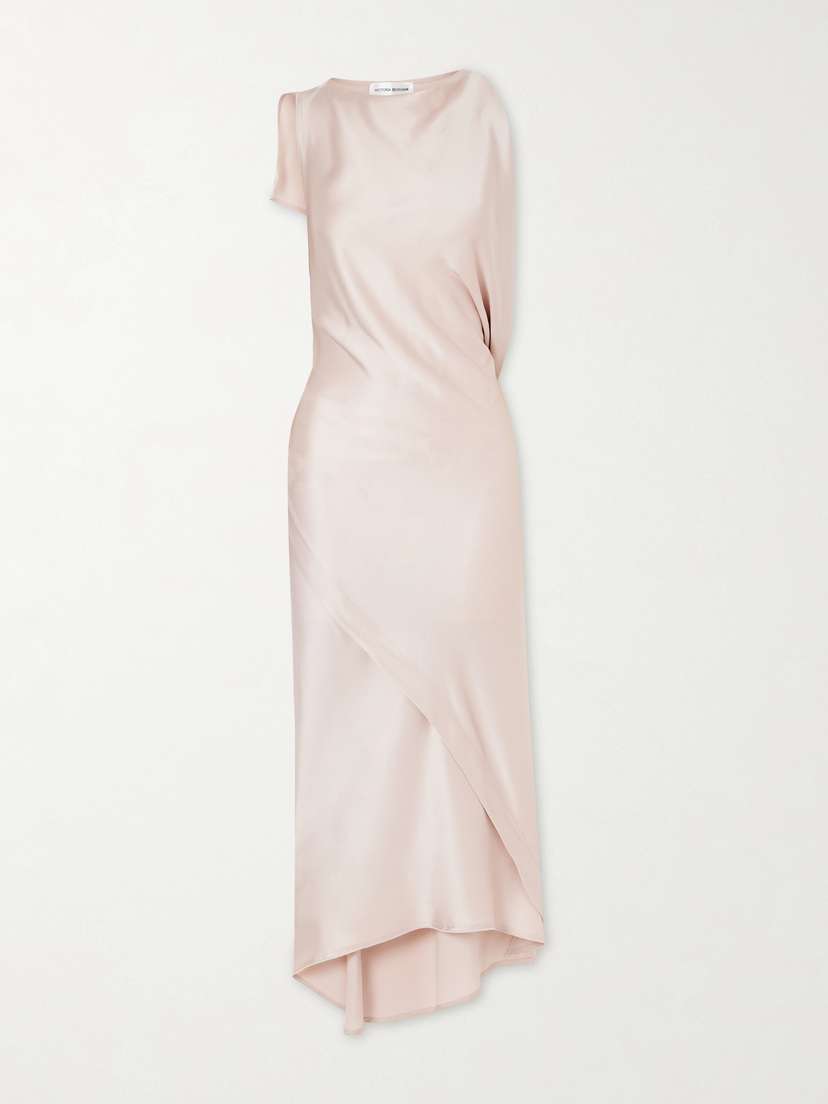 Victoria Beckham Draped Satin Midi Dress