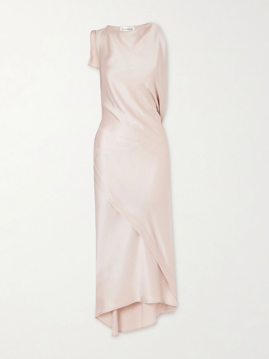 Draped satin midi dress