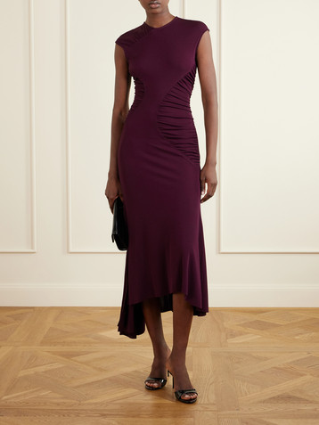 Victoria Beckham Gathered jersey midi dress