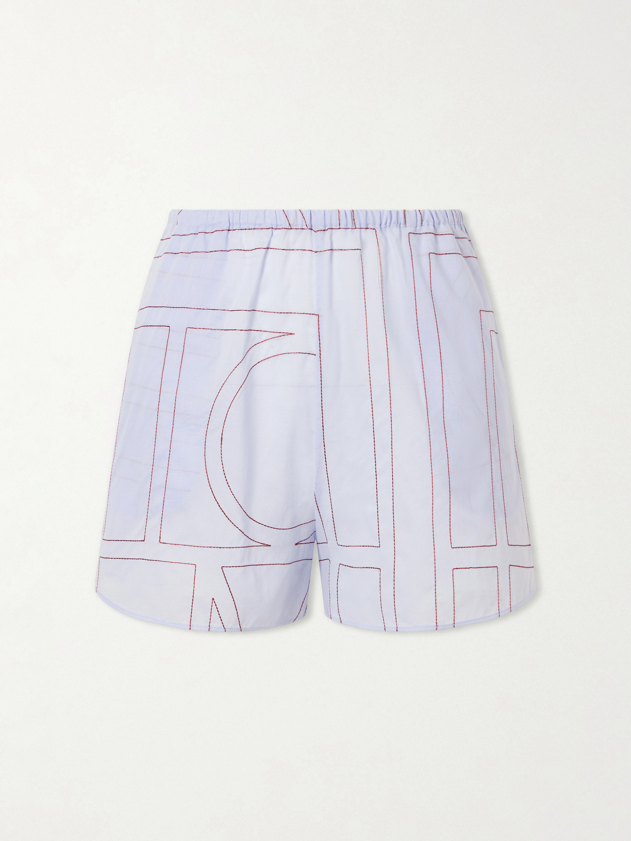 Totême Monogram Cotton-blend Shorts In Blue
