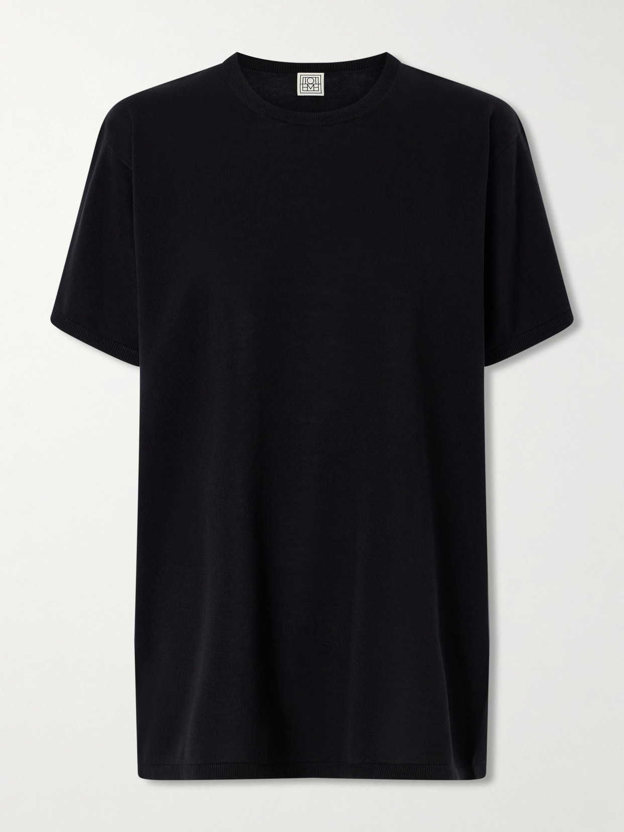 Totême Lyocell And Cashmere-blend T-shirt In Black
