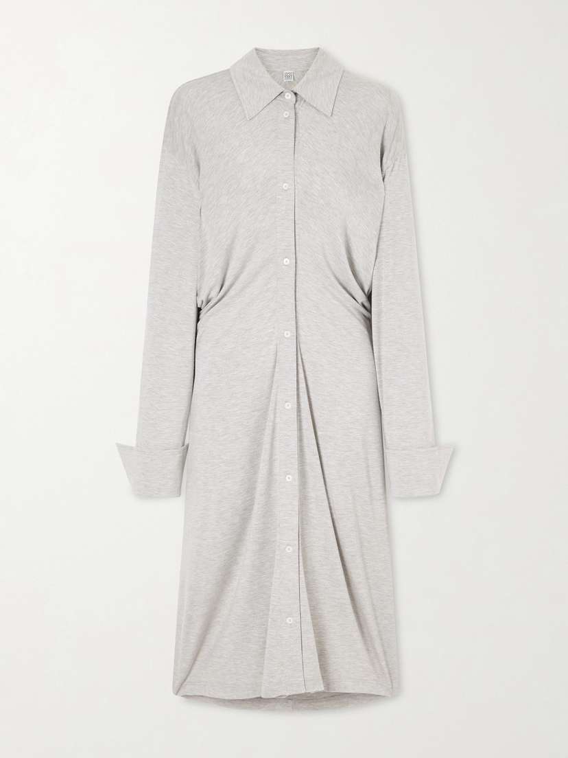 TOTEME Slouch Draped Jersey Midi Dress