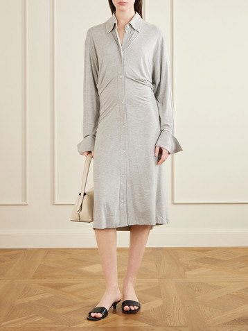 TOTEME Slouch draped jersey midi dress