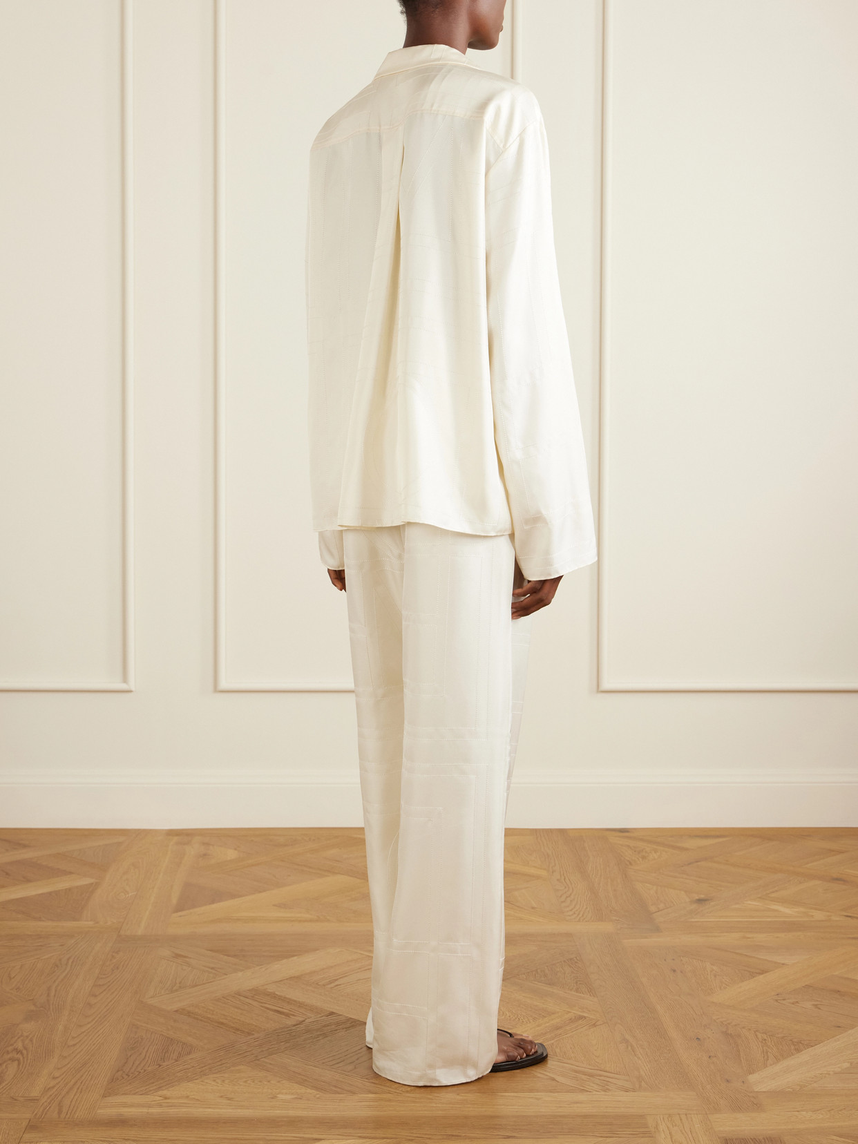 Embroidered Silk-Satin Shirt