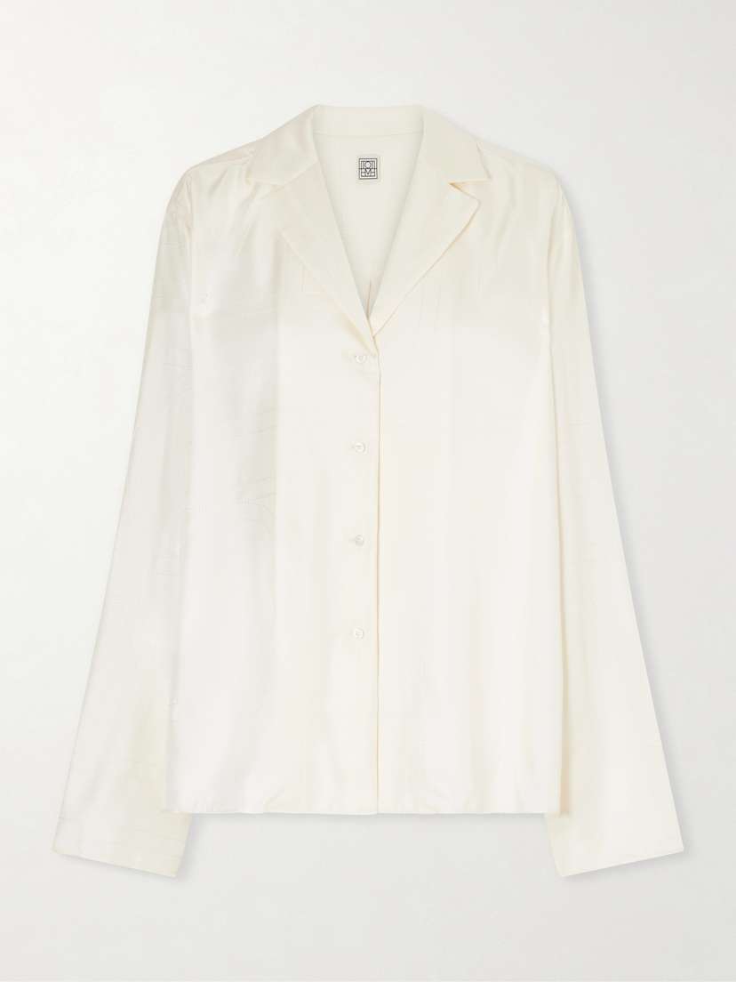TOTEME Embroidered Silk-satin Shirt | Thumbnail 6