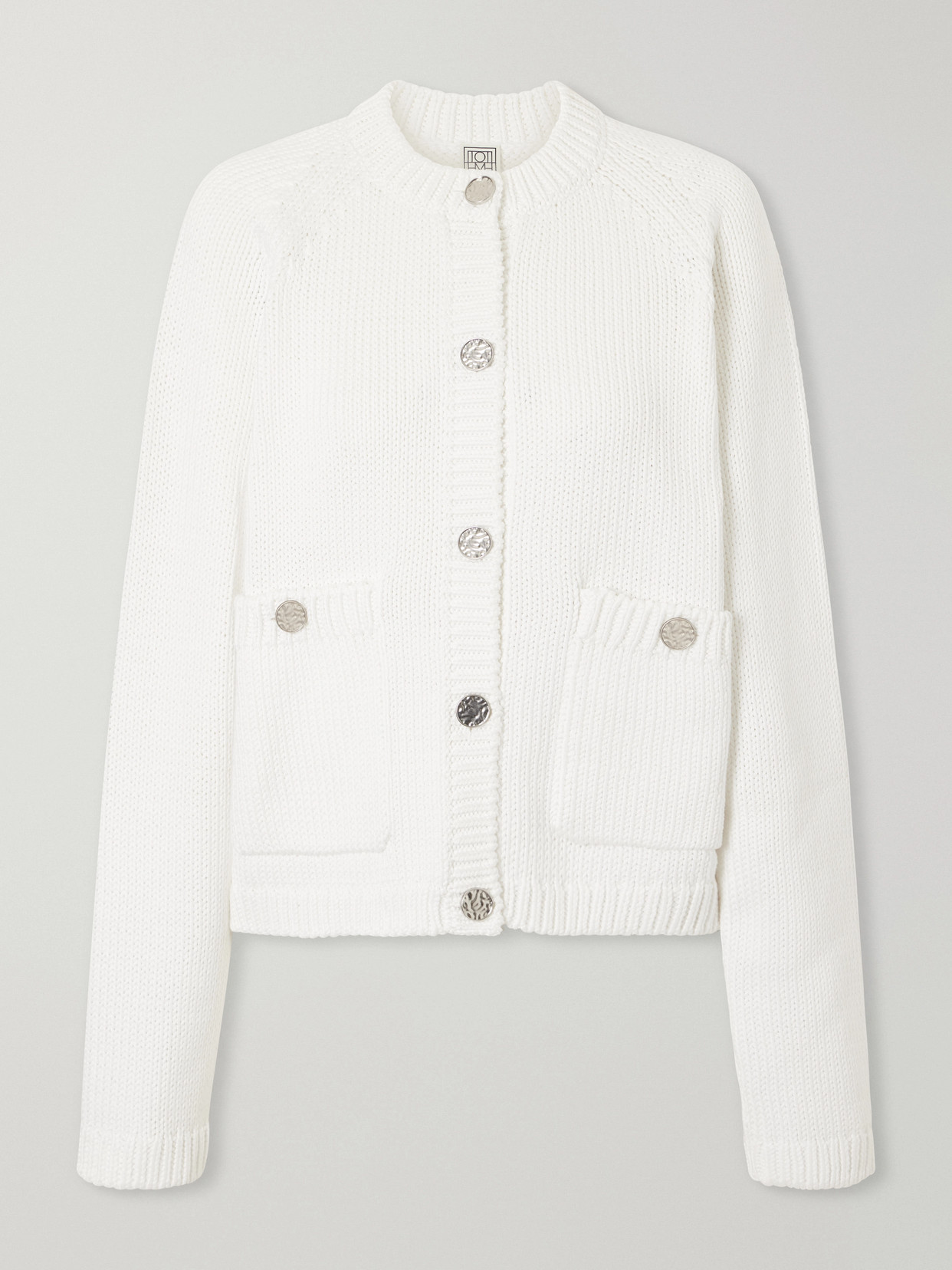 Totême Organic Cotton Cardigan In White