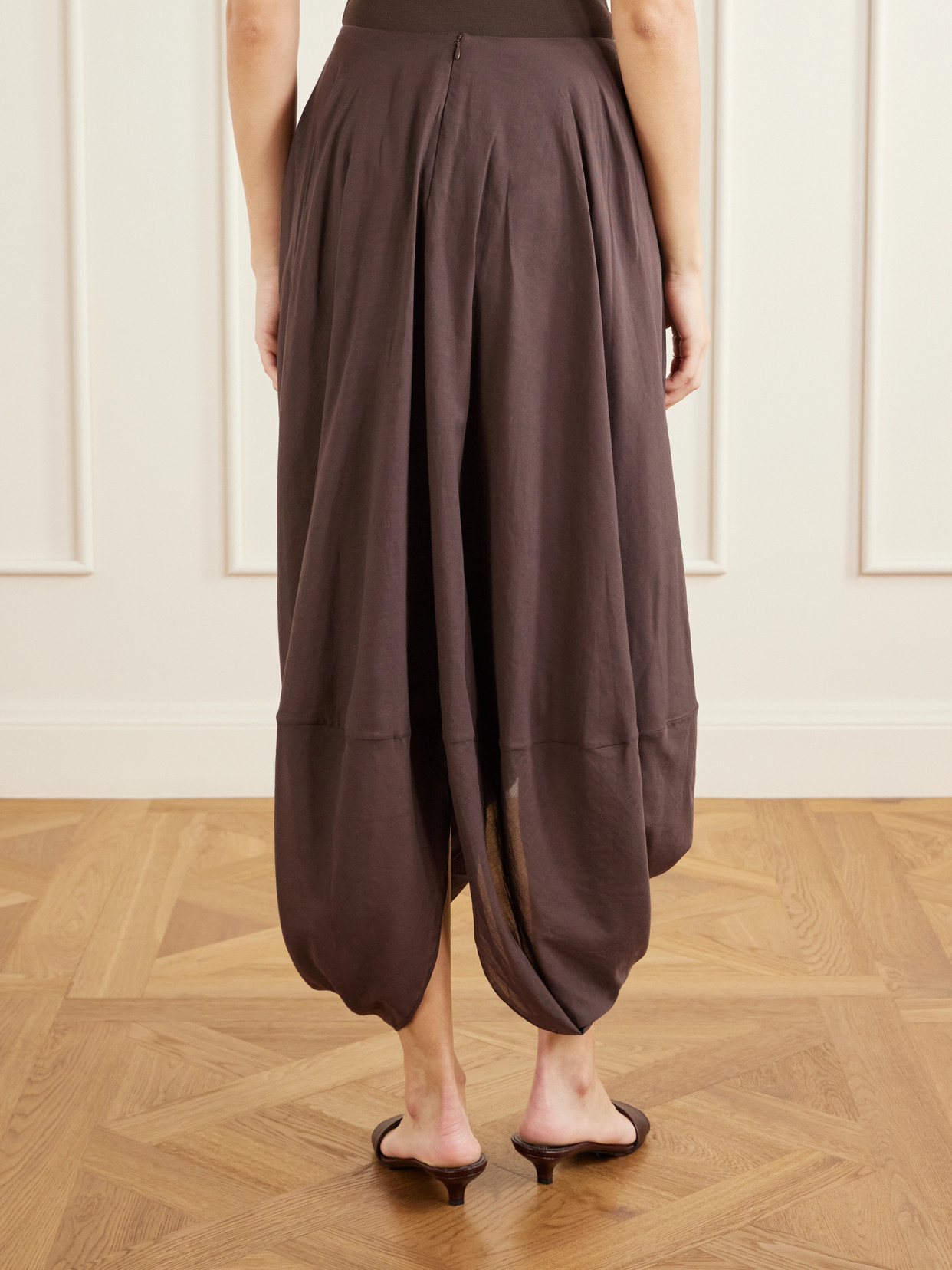 Draped Organic Cotton And Lyocell-Blend Maxi