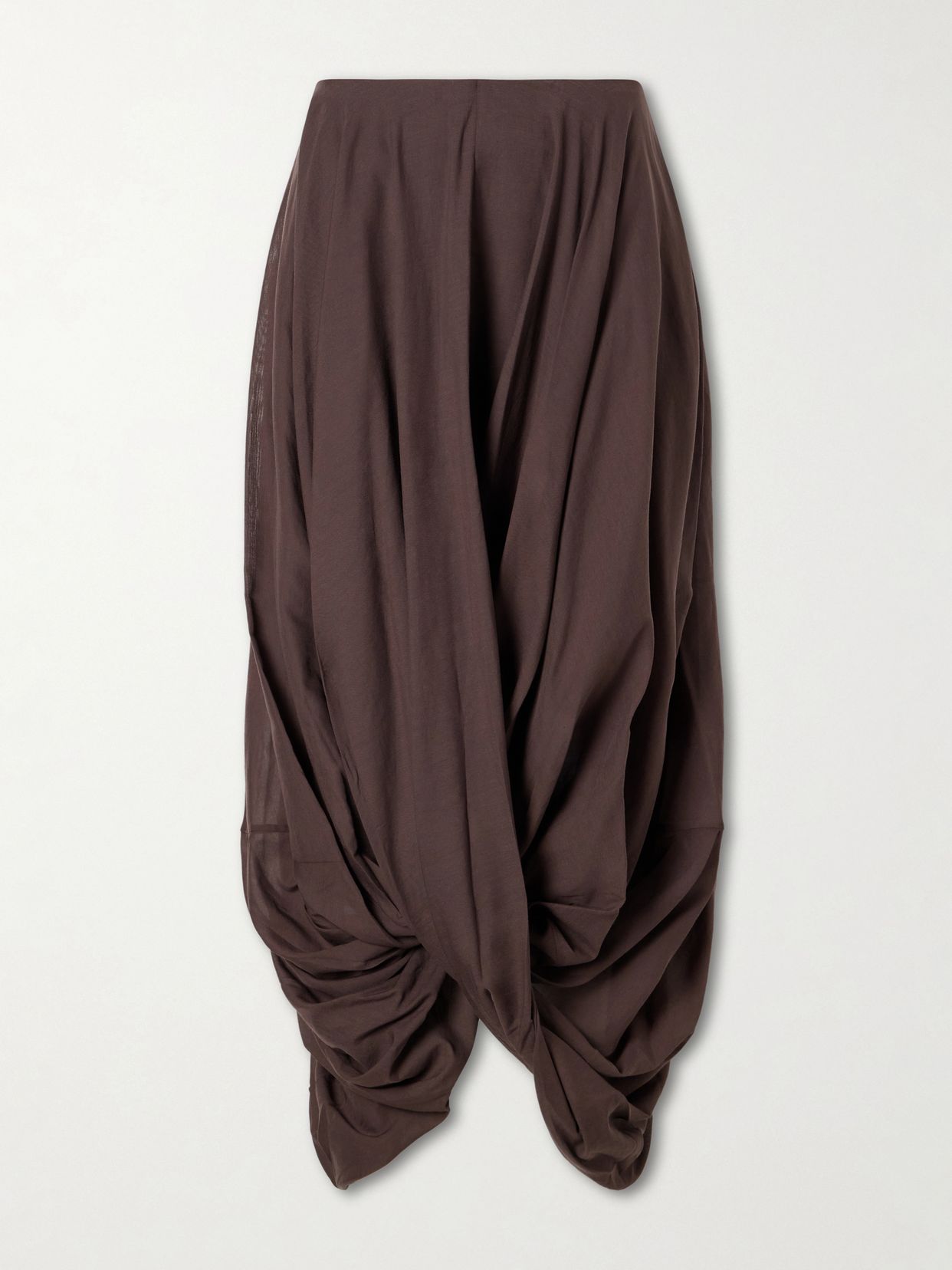 draped organic cotton and lyocell blend maxi skirt