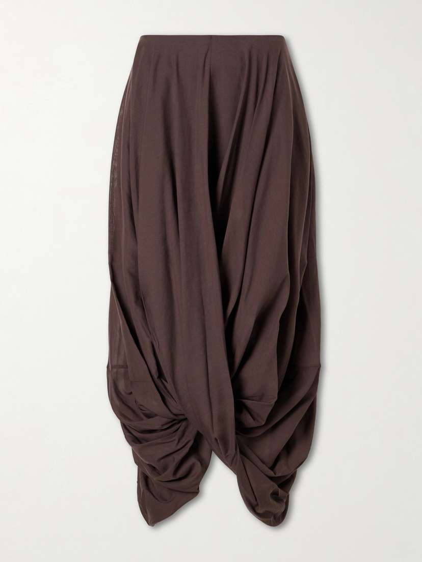 TOTEME Draped Organic Cotton And Lyocell-blend Maxi Skirt