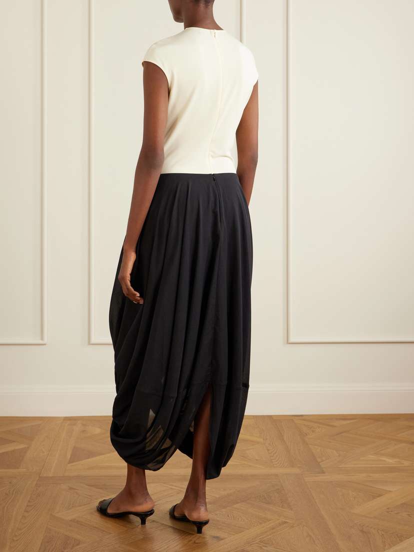 TOTEME Cocoon Draped Lyocell And Organic Cotton-blend Maxi Skirt | Thumbnail 4 TOTEME Cocoon Draped Lyocell And Organic Cotton-blend Maxi Skirt | Thumbnail 4