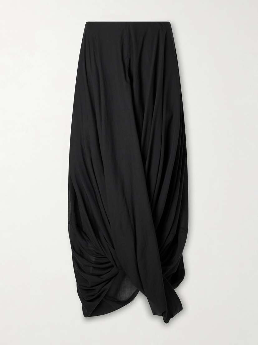 TOTEME Cocoon Draped Lyocell And Organic Cotton-blend Maxi Skirt