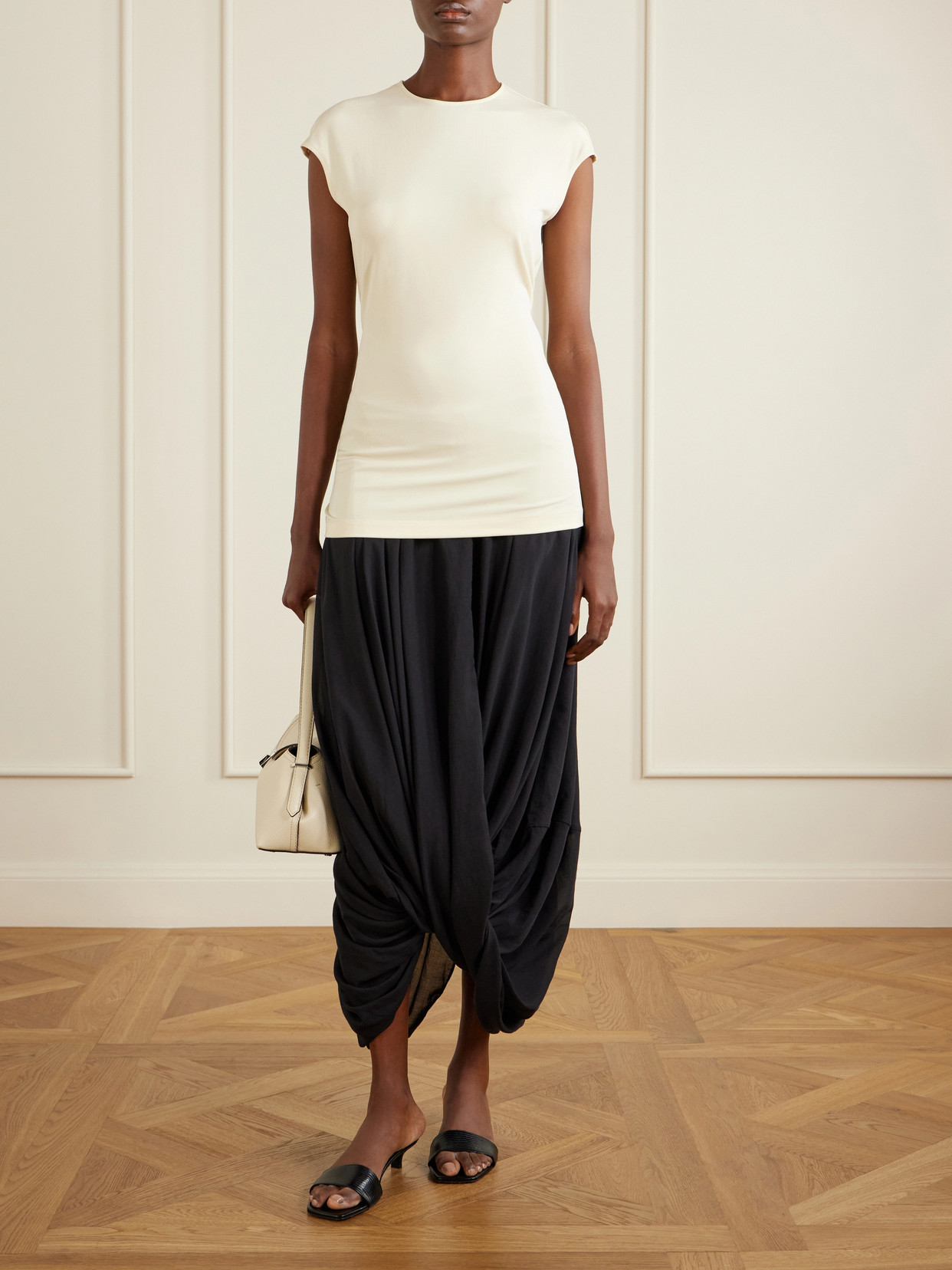 Cocoon Draped Lyocell And Organic Cotton-Blend Maxi