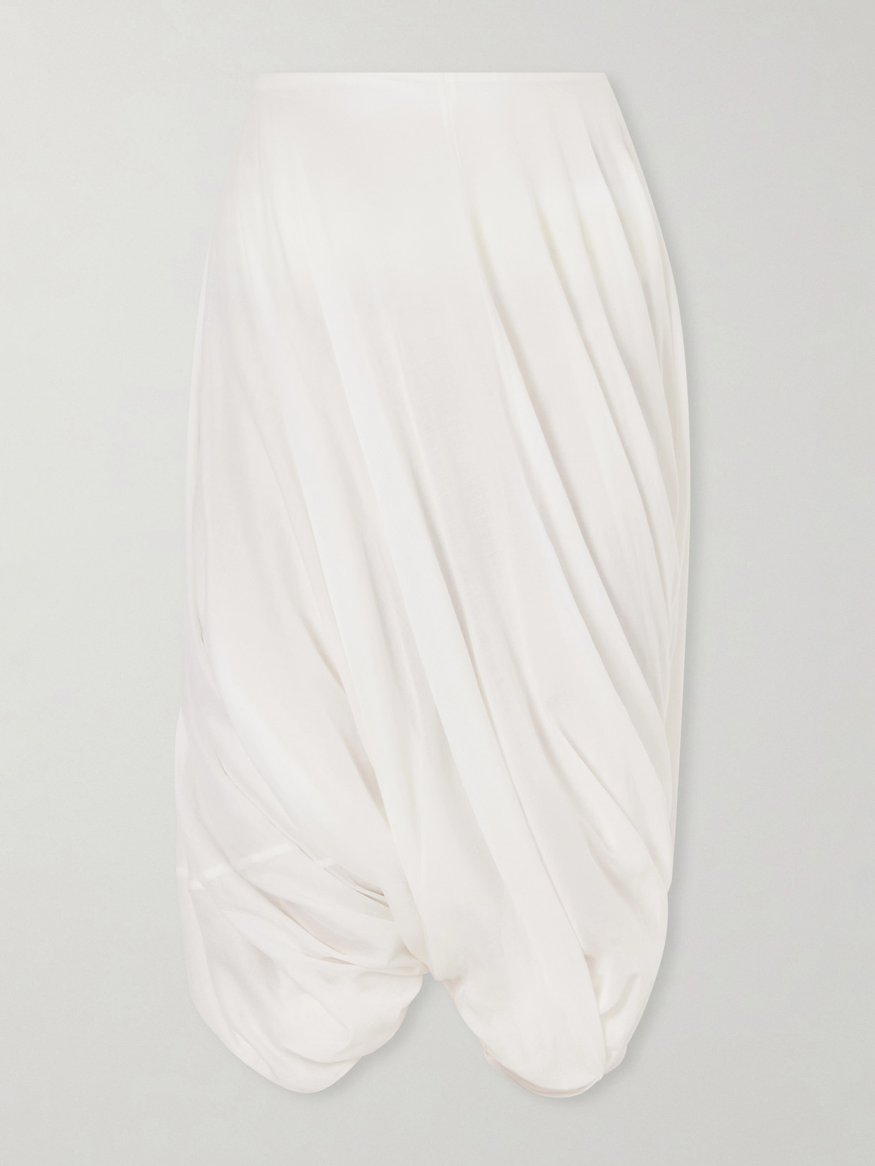 Totême Cocoon Pleated Lyocell And Cotton-blend Maxi Skirt In White