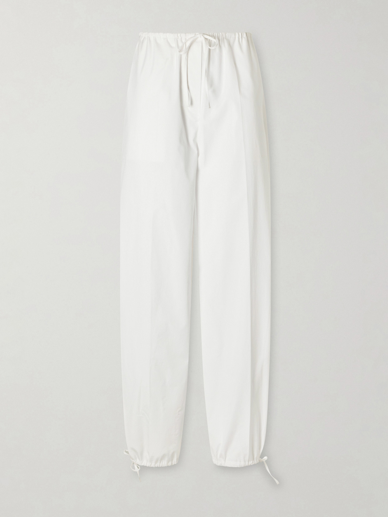 Totême Cotton Wide-leg Drawstring Pants In White