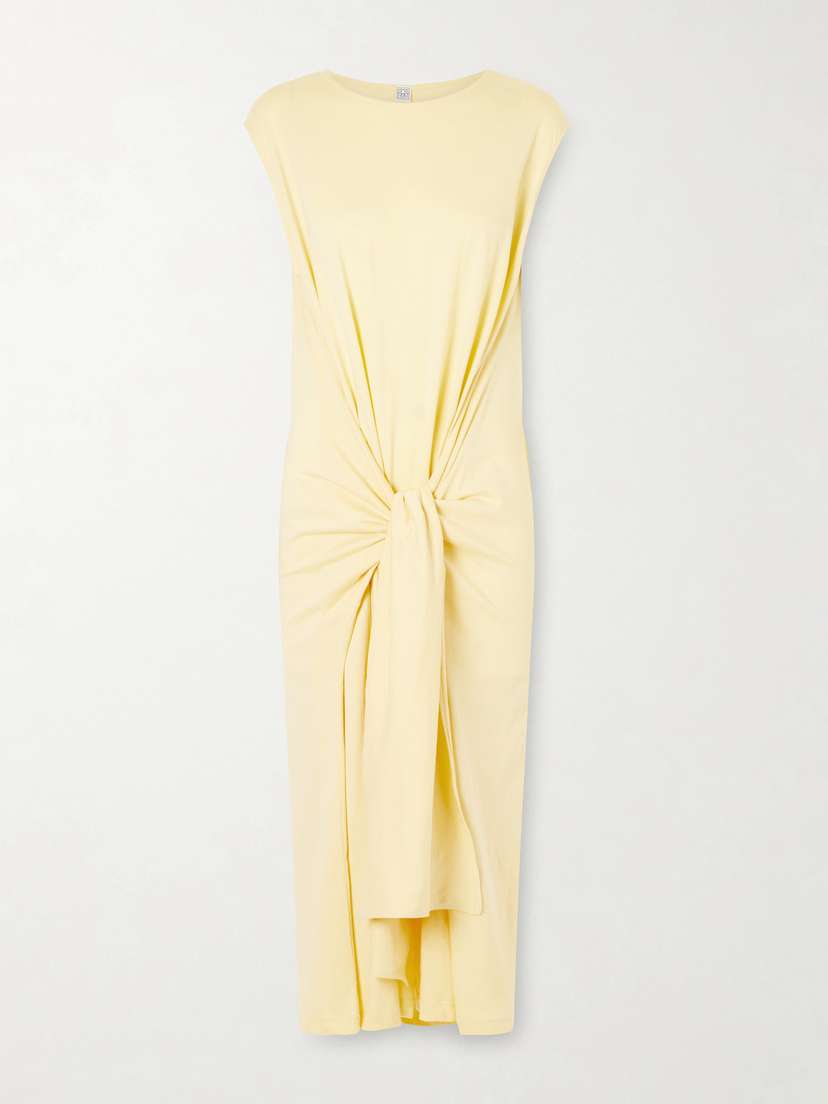 TOTEME Tie-detailed Cotton Midi Dress