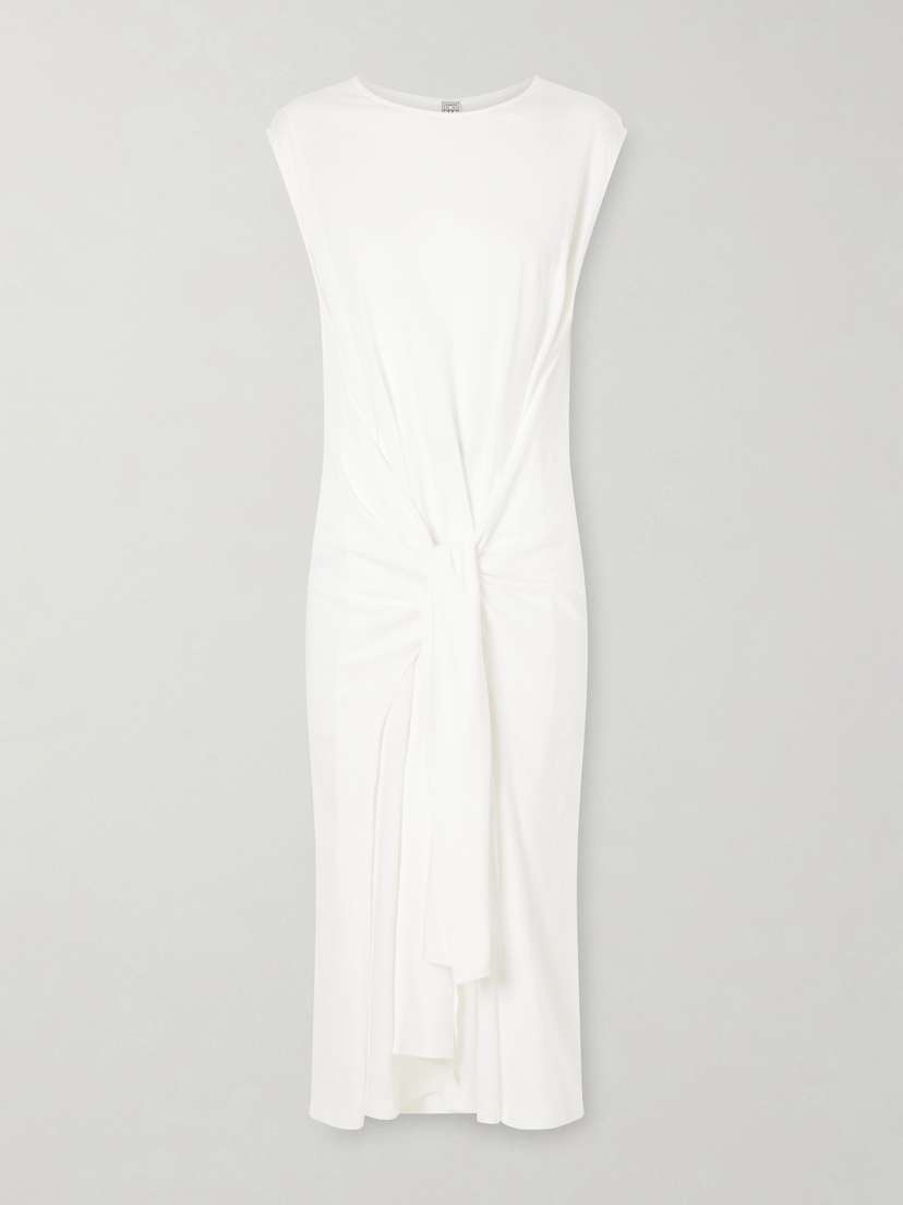 TOTEME Tie-detailed Cotton Midi Dress