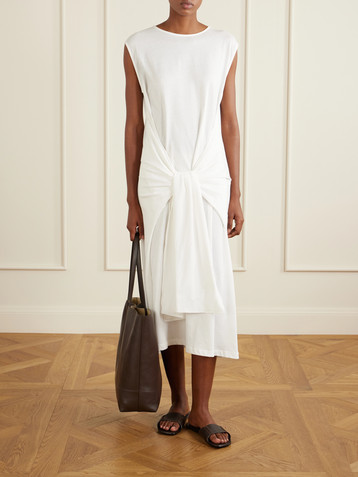 TOTEME Tie-detailed cotton midi dress