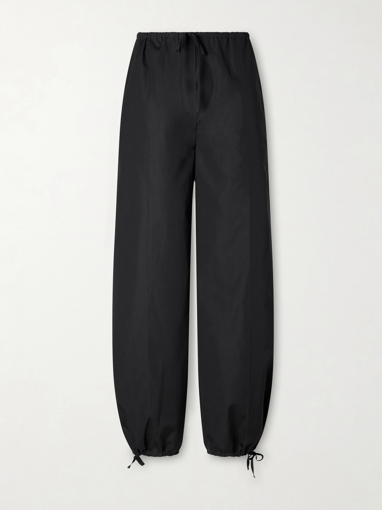 Totême Cotton Wide-leg Cotton Pants In Black