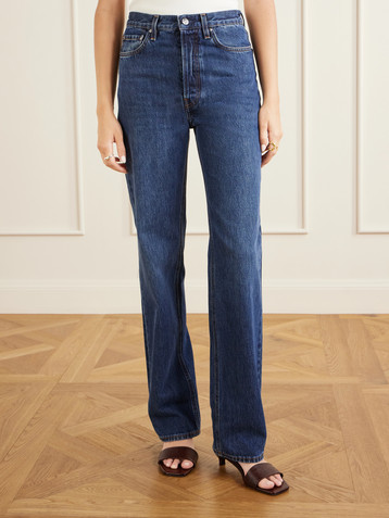 TOTEME Logo-appliquéd mid-rise straight-leg jeans