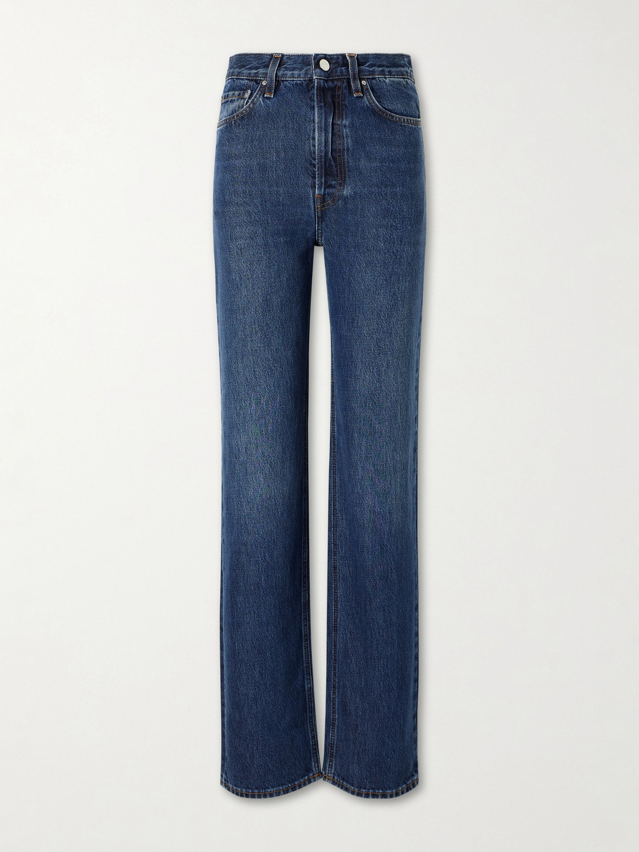 Totême Logo-appliquéd Mid-rise Straight-leg Jeans In Blue