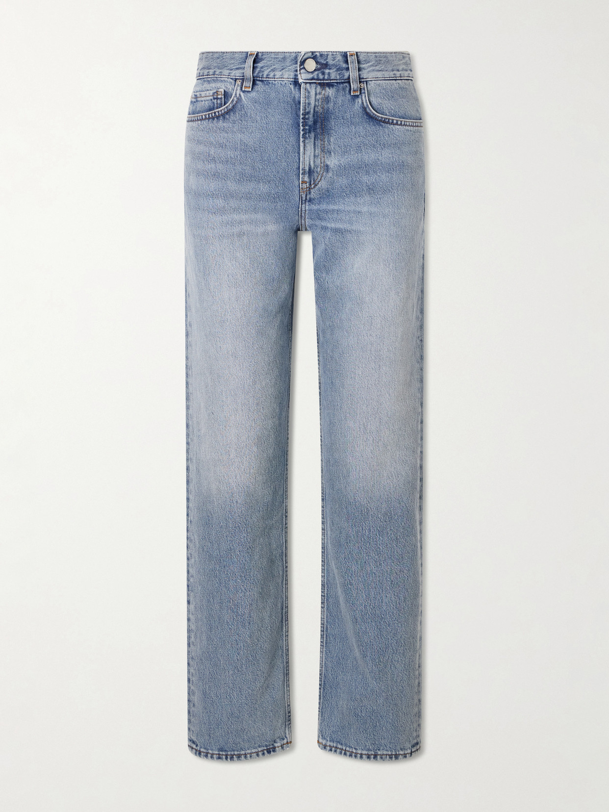Totême Toteme Low Rise Organic Cotton Straight Leg Jeans In Blue