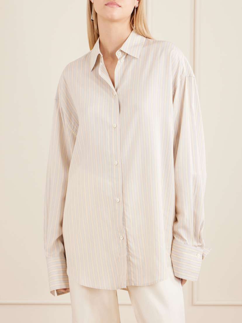 TOTEME Striped Woven Shirt | Thumbnail 3 TOTEME Striped Woven Shirt | Thumbnail 3